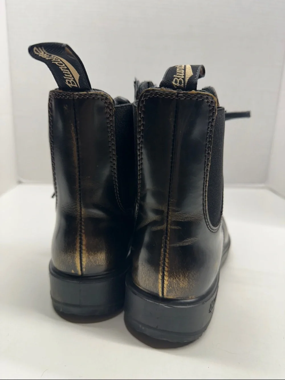 Blundstone Lace Up Gore Boots 2218 Black Gold Metallic Brush Women's US Size 6.5